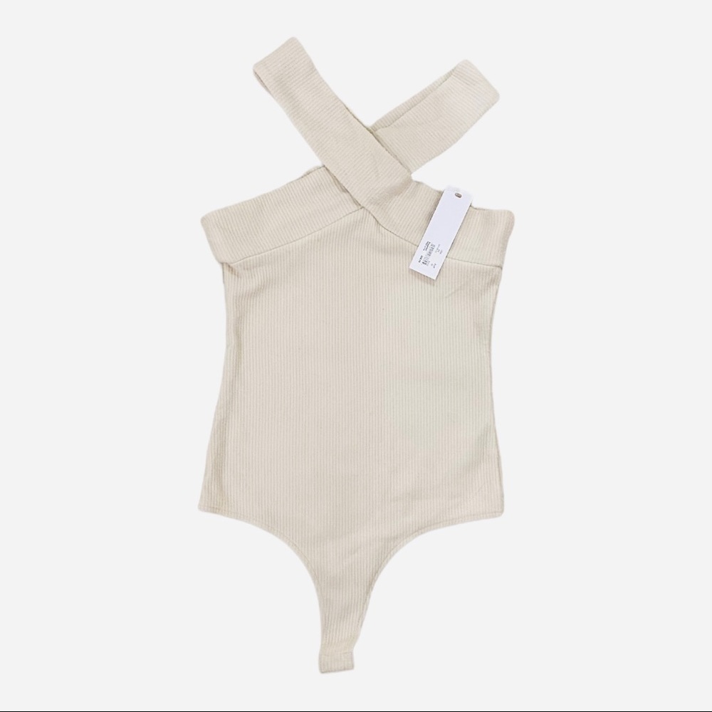 BB Dakota Bodysuit Steve Madden Top Floor Crisscross Halter Neck Thong Back - Picture 5 of 10